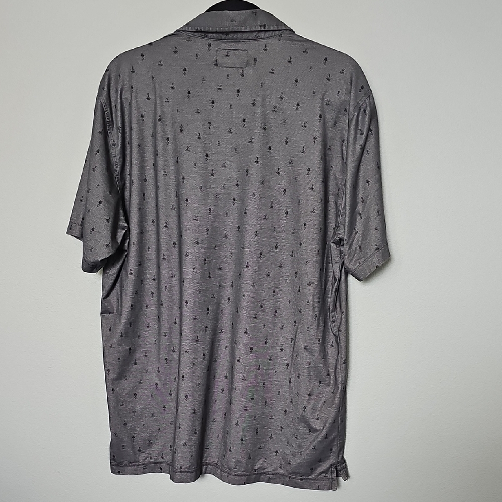 Linksoul Astoria Printed Short Sleeve Charcoal Gray Polo Golf Shirt Large - Picture 7 of 7